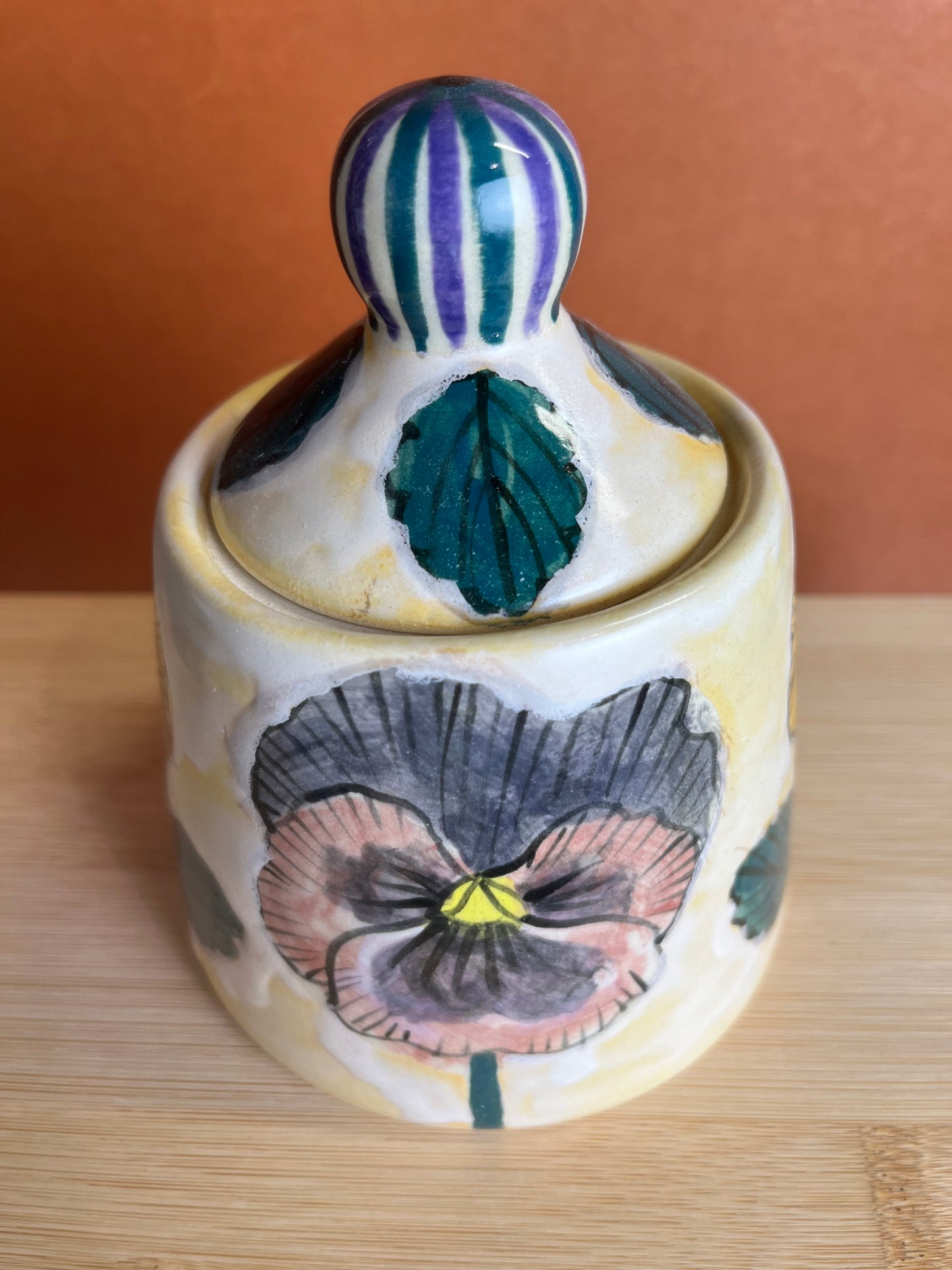 Pansy Stoneware Jar B