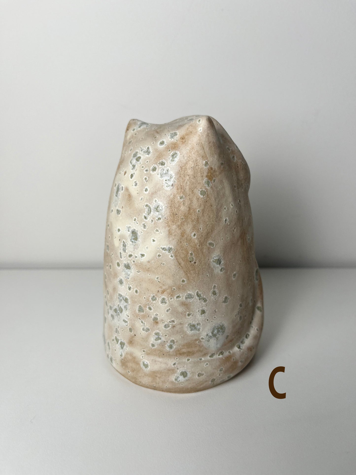 Seafoam Textured Cat Sculptures