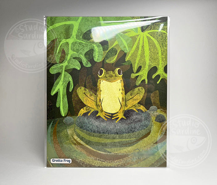 Grotto Frog 8" x 10" art print, coastal wall decor