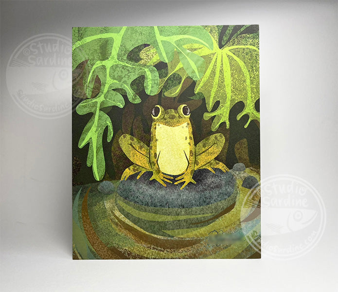 Grotto Frog 8" x 10" art print, coastal wall decor
