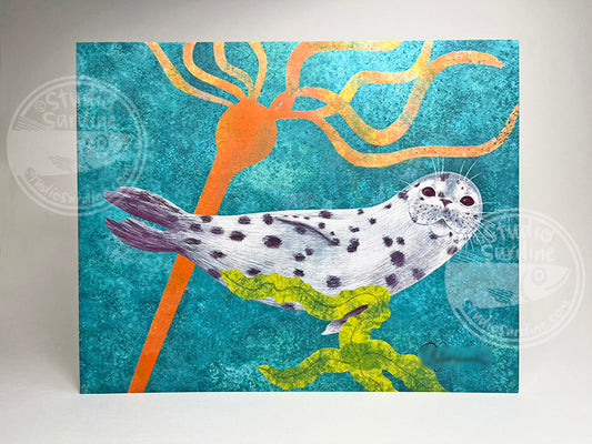 Harbor Seal 8" x 10" art print, coastal wall decor