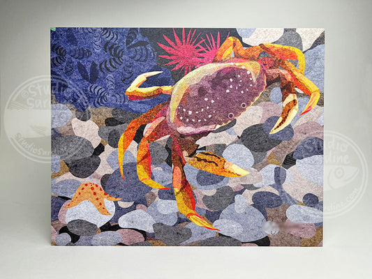 Dungeness Crab 8" x 10" art print, coastal wall decor