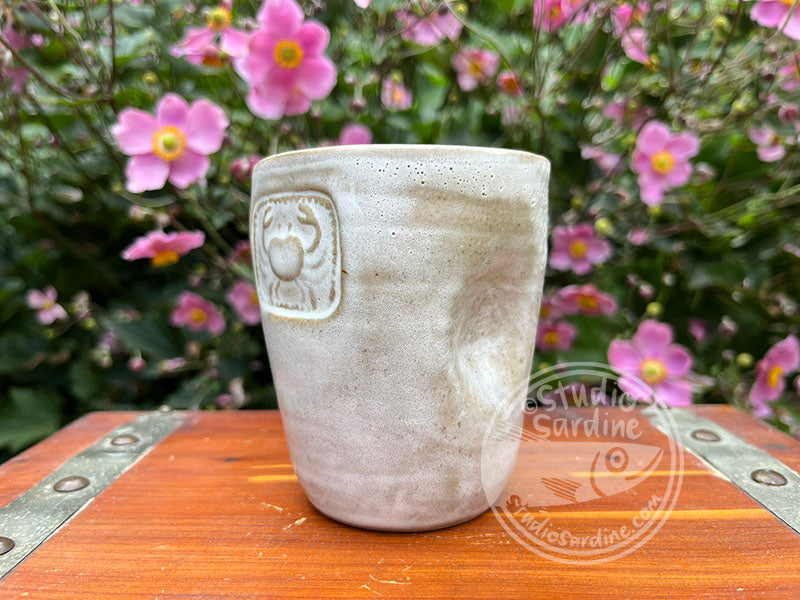 SECOND * Stamped Crab Stoneware Dimple Tumbler