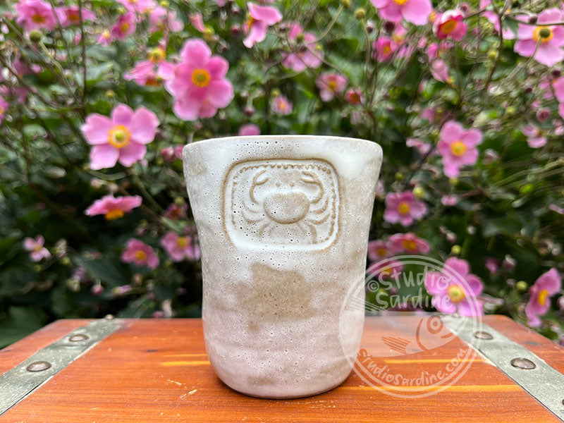 SECOND * Stamped Crab Stoneware Dimple Tumbler