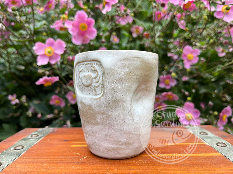 SECOND * Stamped Crab Stoneware Dimple Tumbler