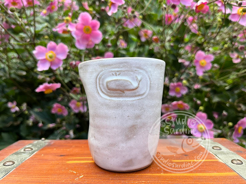 Stamped Whale Stoneware Dimple Tumbler A