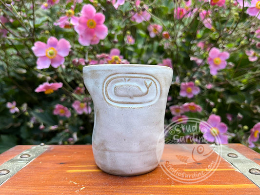 Stamped Whale Stoneware Dimple Tumbler D