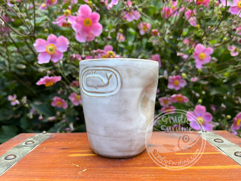 Stamped Whale Stoneware Dimple Tumbler D