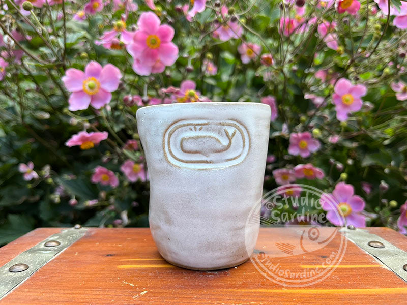 Stamped Whale Stoneware Dimple Tumbler D
