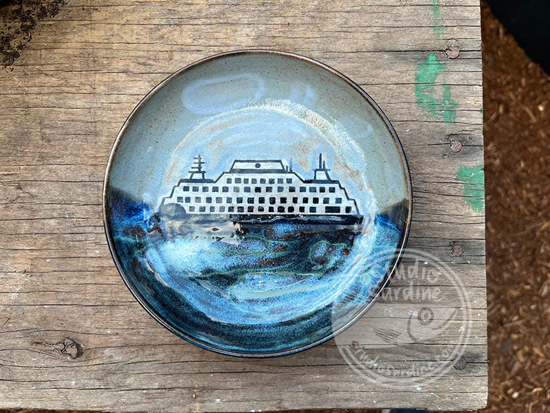 Stoneware Ferry Boat Plate A
