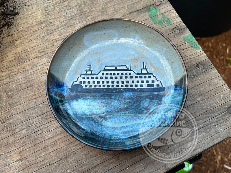 Stoneware Ferry Boat Plate A