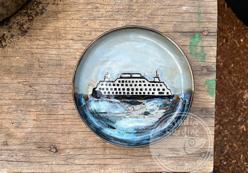 Stoneware Ferry Boat Plate B