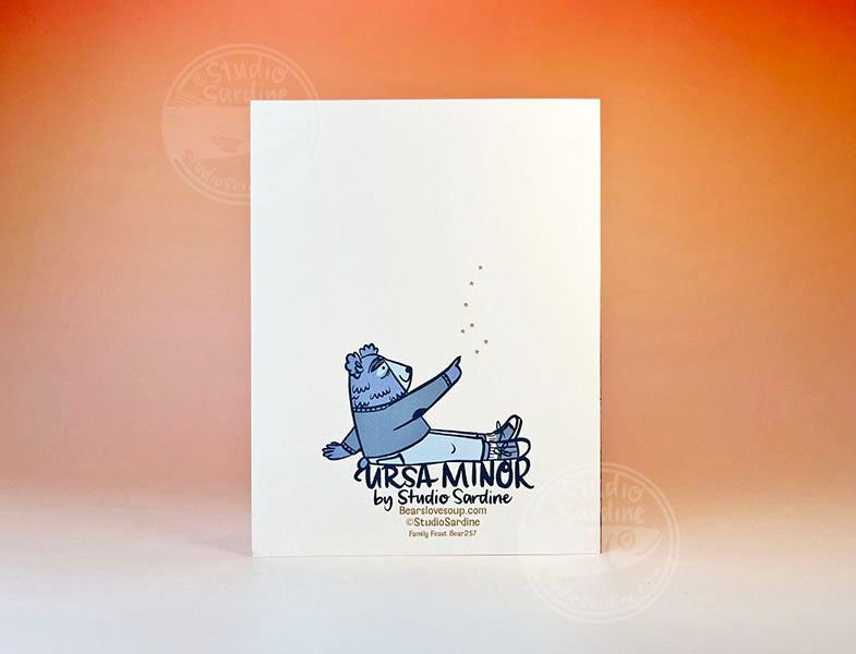 Family Feast Bear blank notecard, Ursa Minor
