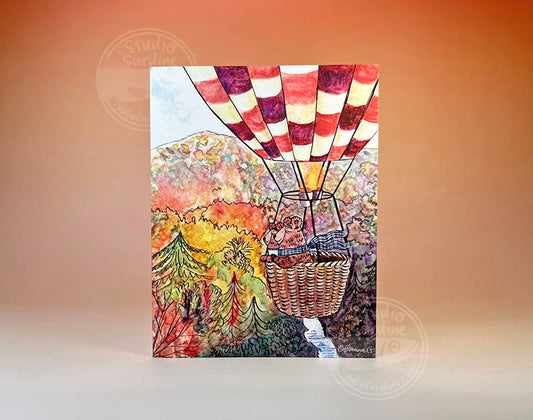 Leaf Peepers Bear blank notecard, Ursa Minor