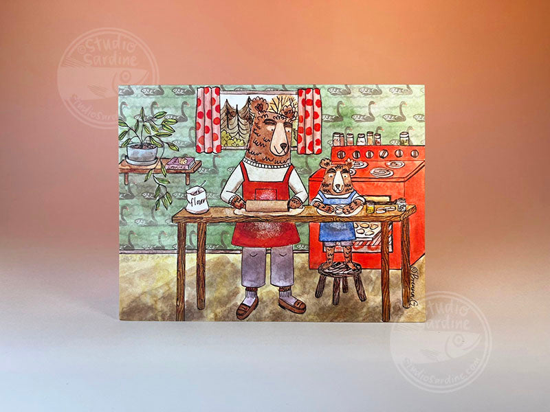 Cookie Cutting Bear blank notecard, Ursa Minor