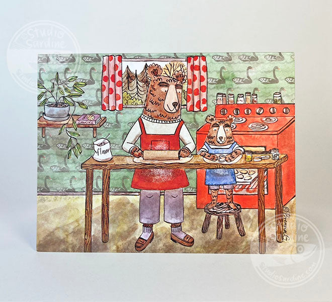 Cookie Cutting Bear blank notecard, Ursa Minor