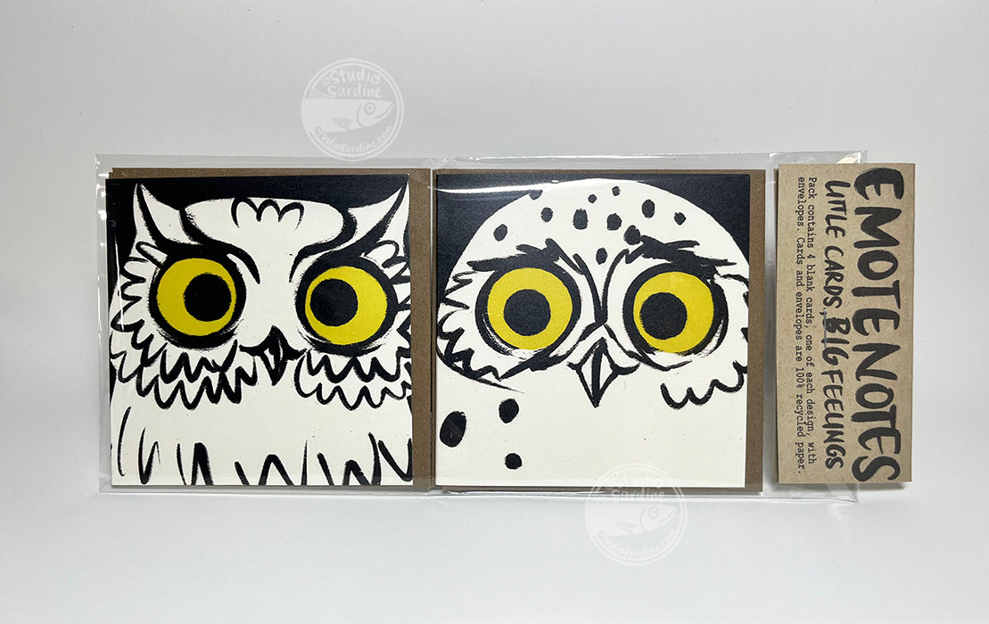 Feathery Friends Emote Notes mini owl notes 4 pack