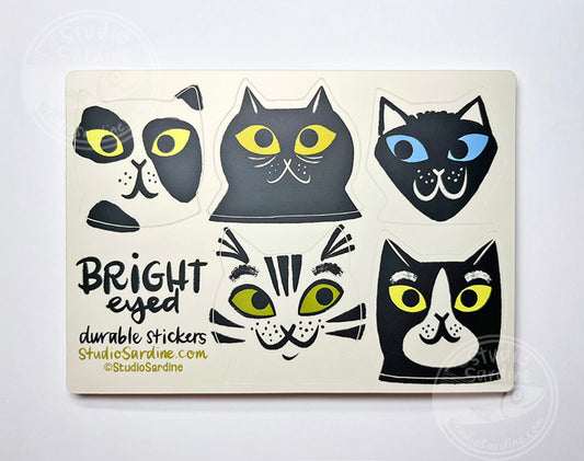 Bright Eyed Kitty Cats Matte Sticker Sheet