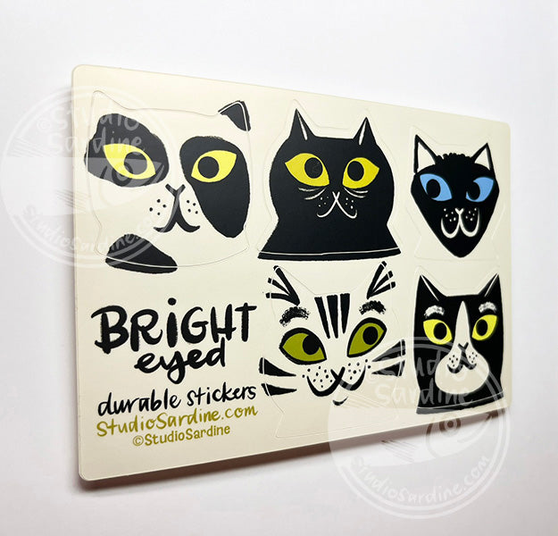 Bright Eyed Kitty Cats Matte Sticker Sheet