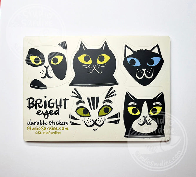 Bright Eyed Kitty Cats Matte Sticker Sheet