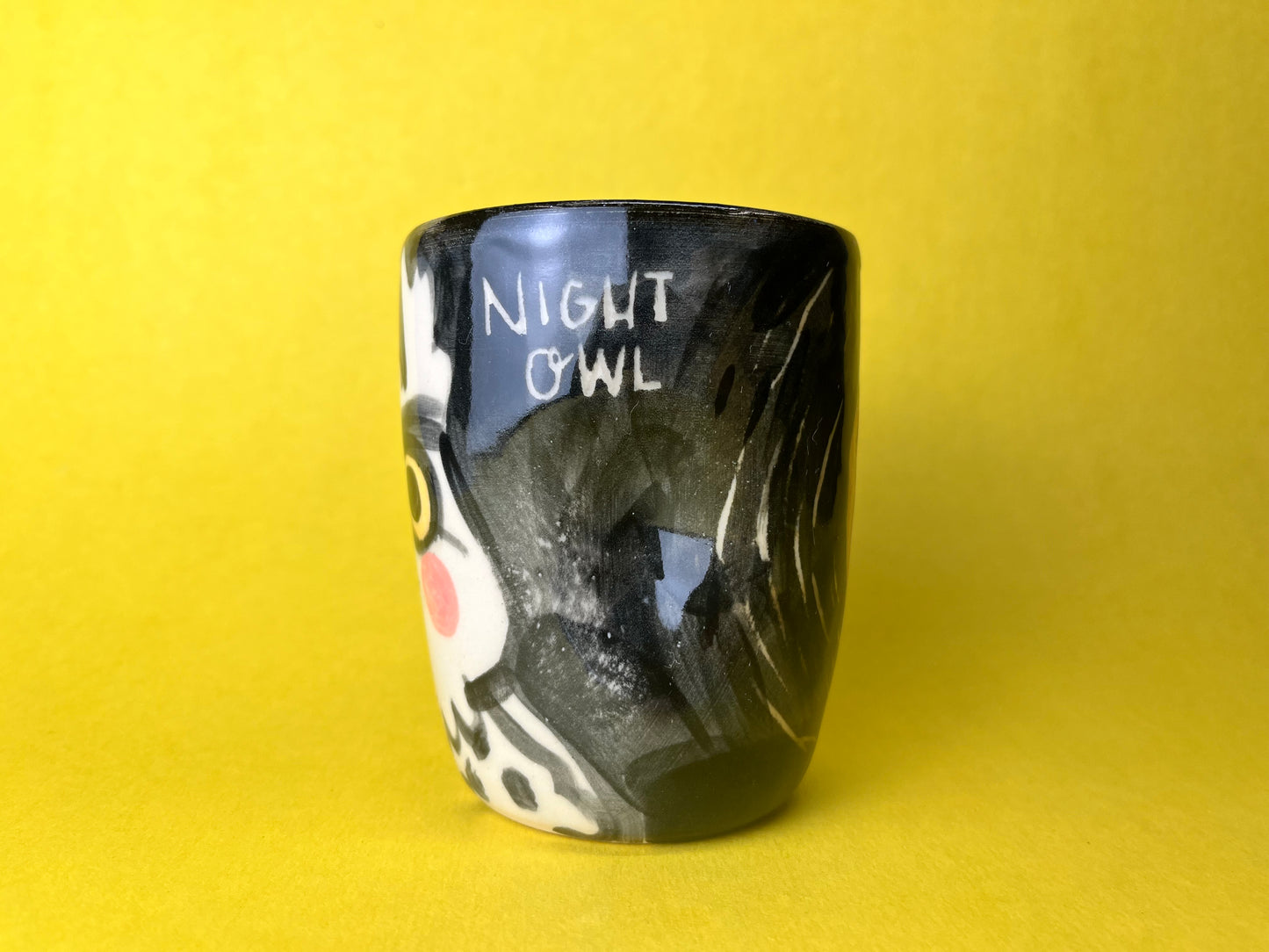 Night Owl tumbler with unibrow