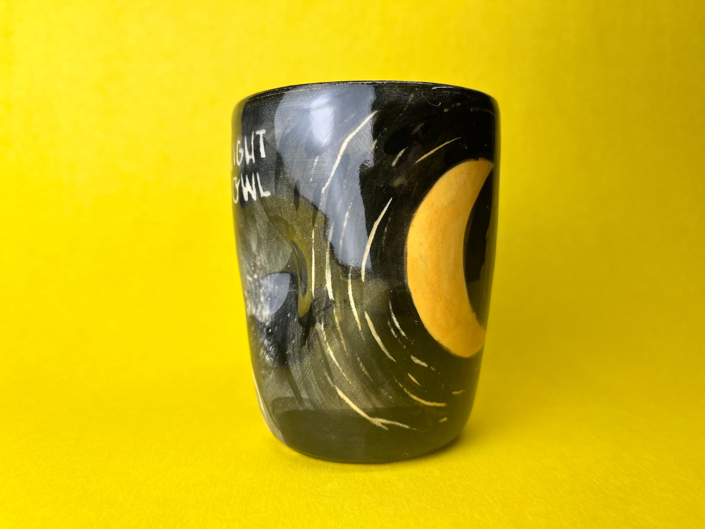 Night Owl tumbler with unibrow