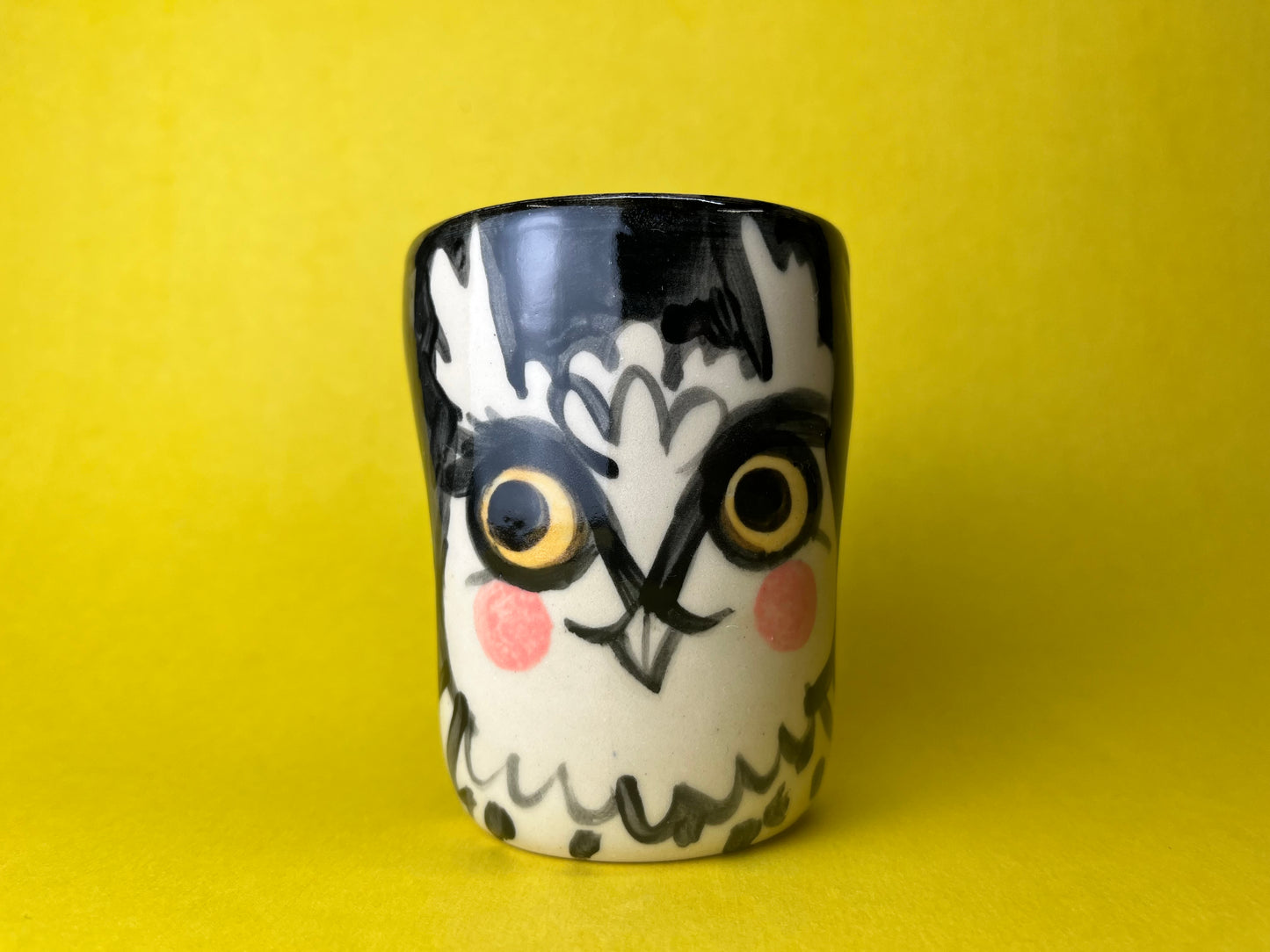 Night Owl tumbler with unibrow