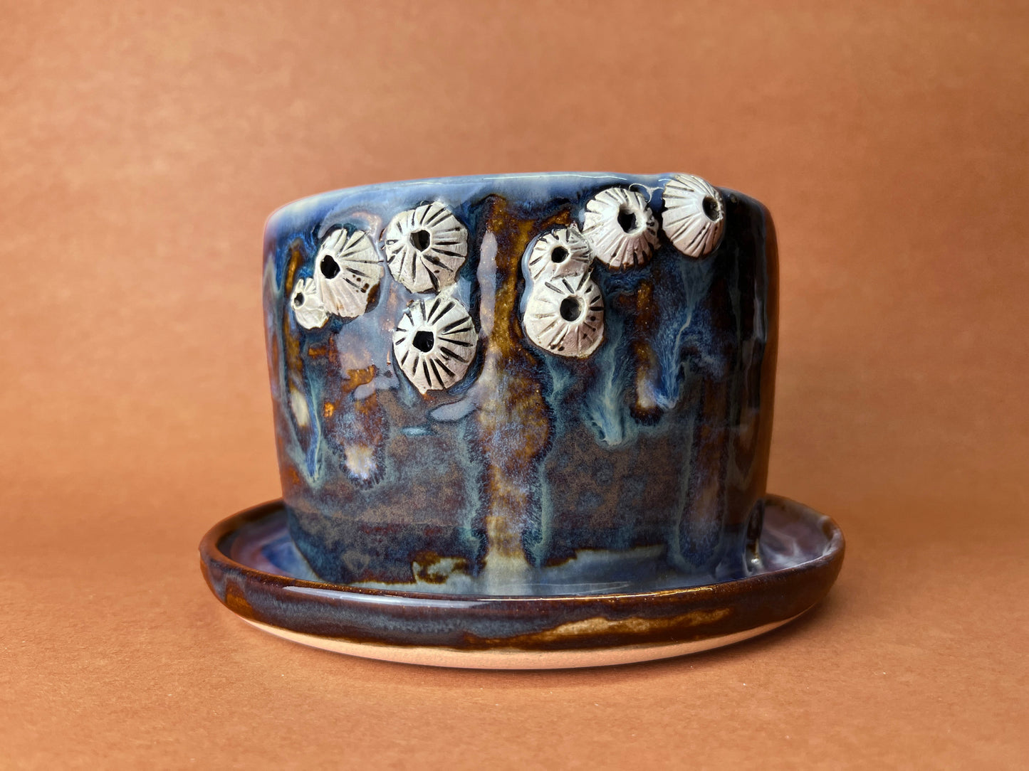 Ocean blue barnacle planter