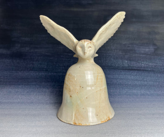 Owl In Flight Stoneware Bell