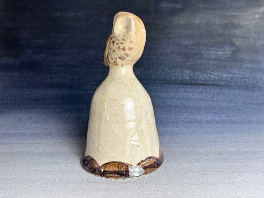 Perched Owl Stoneware Bell