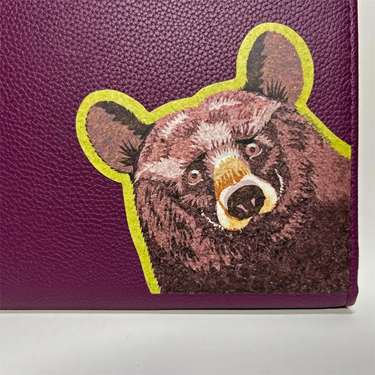 Friendly black bear vinyl die cut sticker