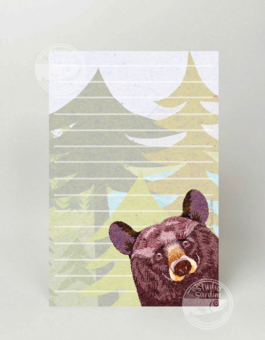 Friendly bear 4" x 6" notepads, 50 pages each