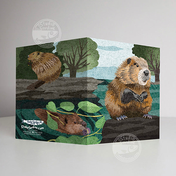 American Beavers A2 size (5.5" x 4.25") notecards