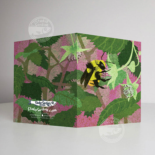 Bumble and Raspberries A2 size (5.5" x 4.25") notecards