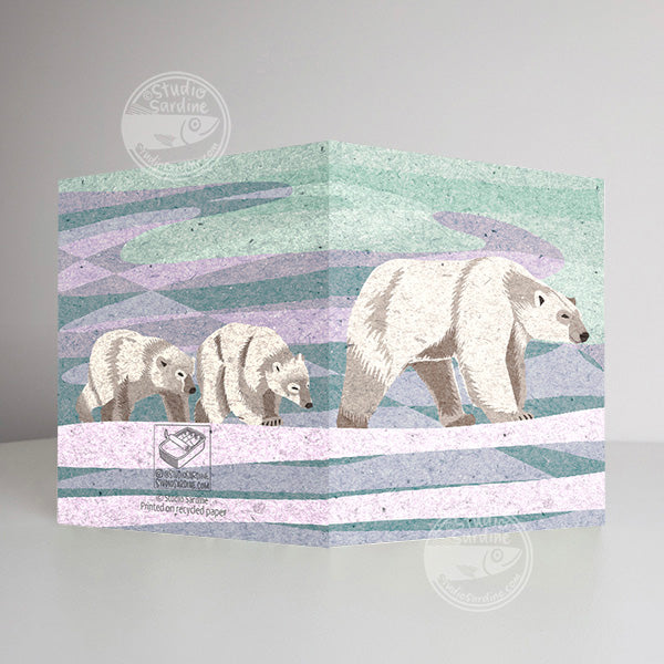 Polar Bears A2 size (5.5" x 4.25") notecards