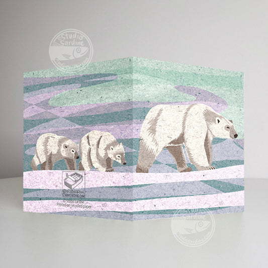 Polar Bears A2 size (5.5" x 4.25") notecards