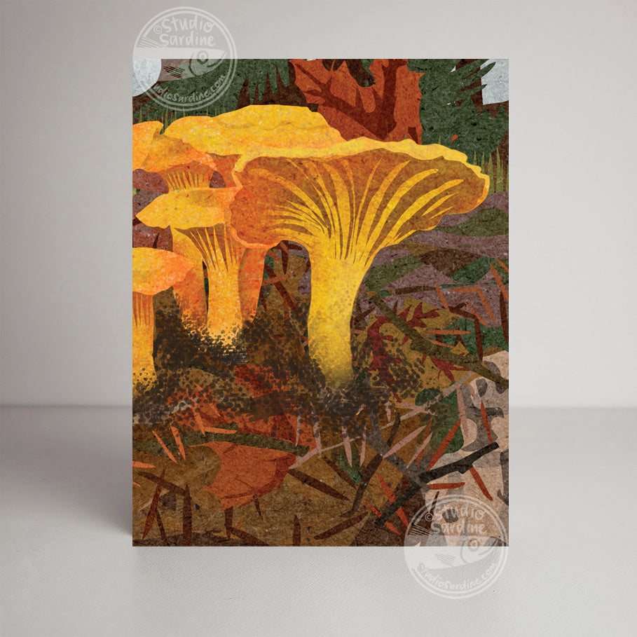Chanterelle Mushroom A2 size (5.5" x 4.25") notecards