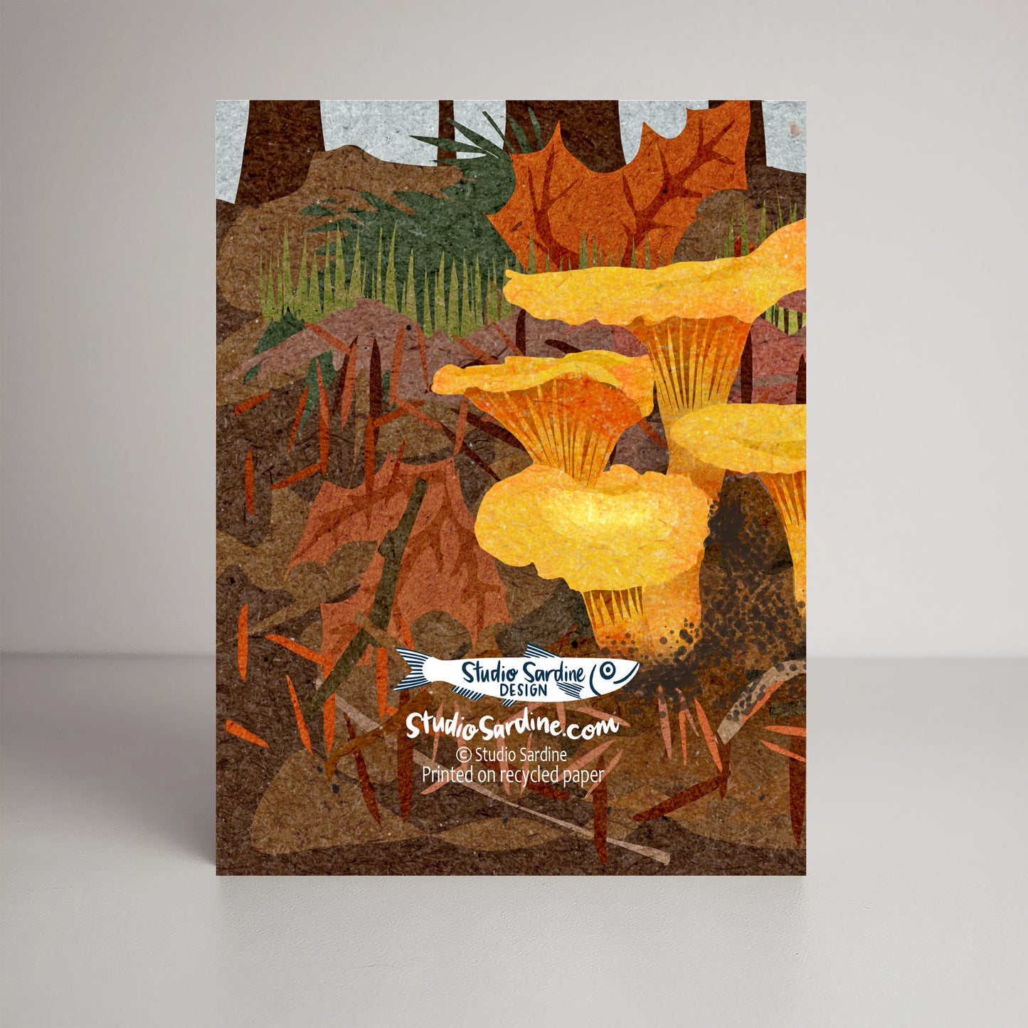 Chanterelle Mushroom A2 size (5.5" x 4.25") notecards