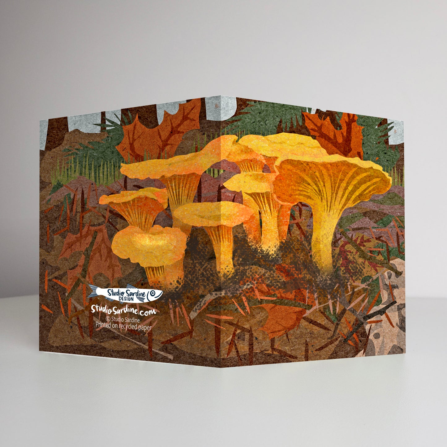 Chanterelle Mushroom A2 size (5.5" x 4.25") notecards