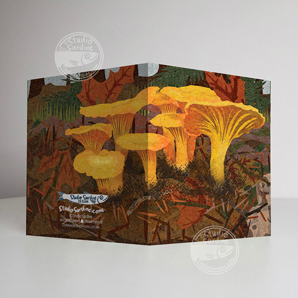 Chanterelle Mushroom A2 size (5.5" x 4.25") notecards