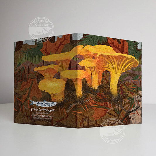 Chanterelle Mushroom A2 size (5.5" x 4.25") notecards