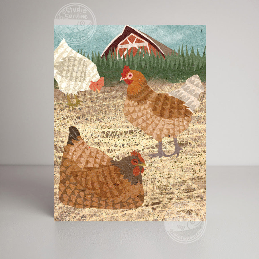 Chicken Flock A2 size (5.5" x 4.25") notecards