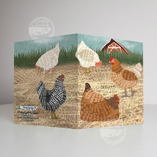 Chicken Flock A2 size (5.5" x 4.25") notecards
