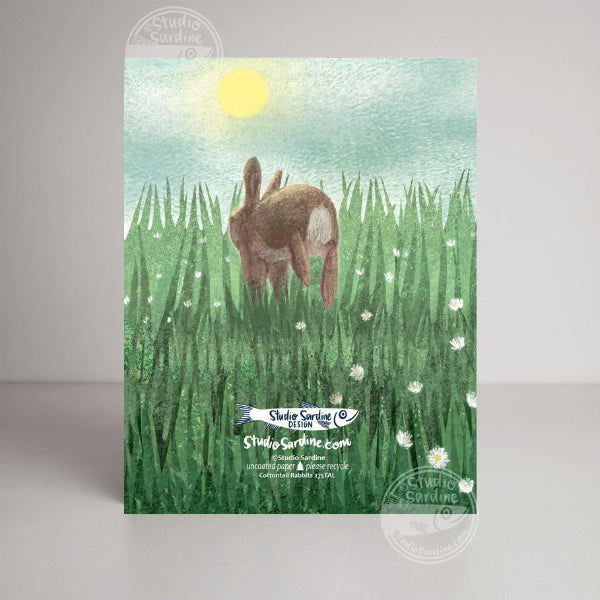 Studio Sardine Cottontail Rabbit A2 size (5.5" x 4.25") notecards, Blank Greeting Cards