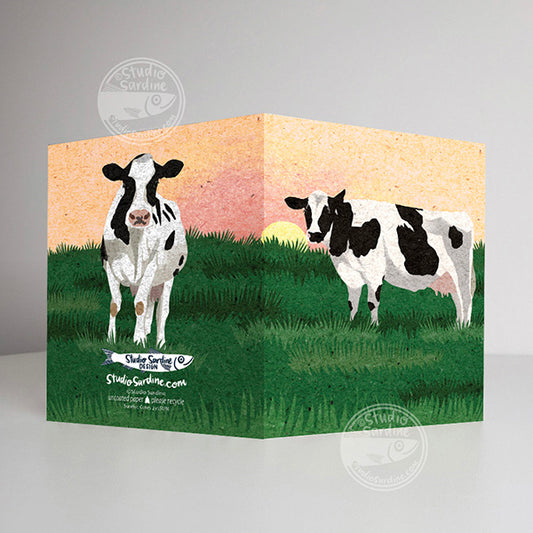 Sunrise Cows A2 size (5.5" x 4.25") notecards