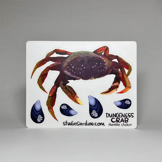 Dungeness Crab and Mussels Clear Sticker Sheet