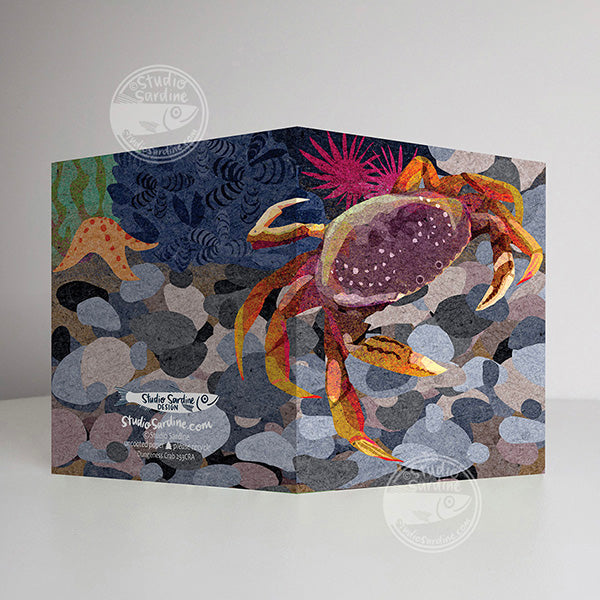 Dungeness Crab A2 size (5.5" x 4.25") notecards