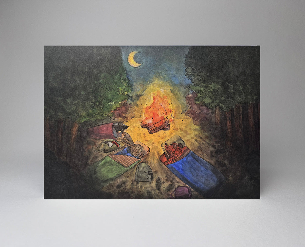 Critter Camping A7 Size Notecards, Blank Greeting Cards