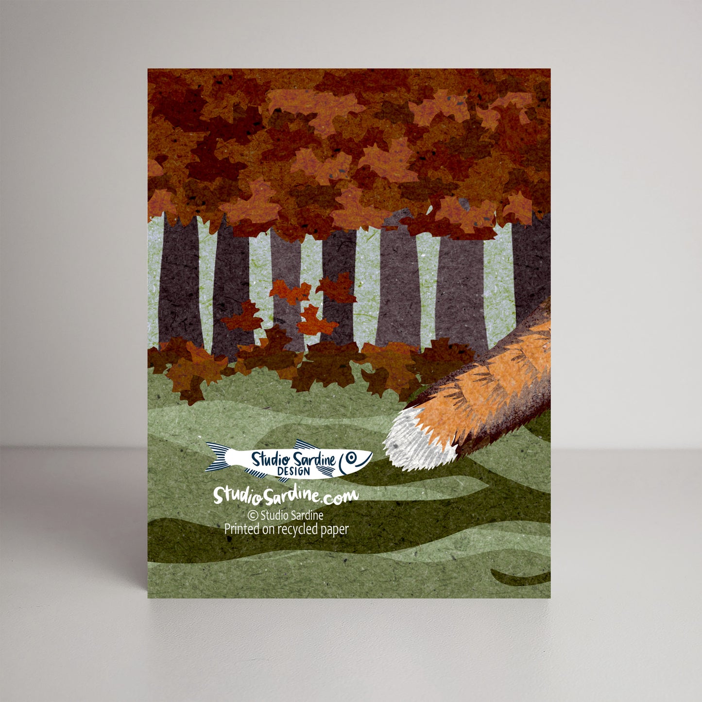 Falling Leaves Fox A2 size (5.5" x 4.25") notecards