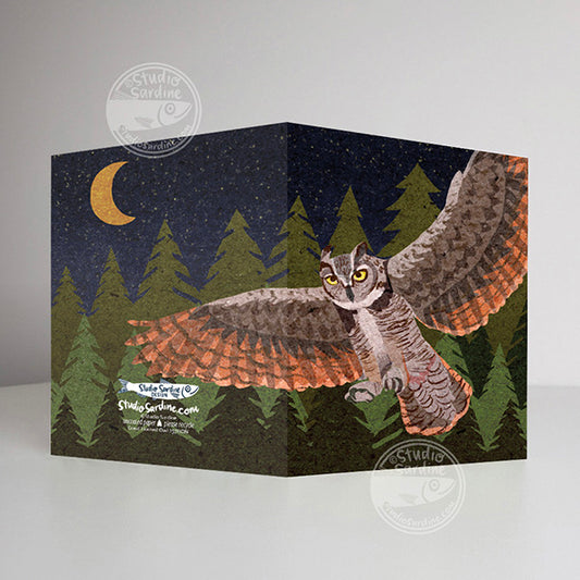 Great Horned Owl A2 size (5.5" x 4.25") notecards
